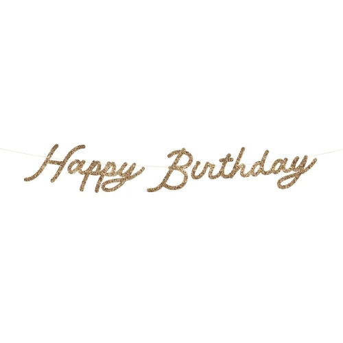 Meri Meri Gold Personalizable Birthday Garland Set - 9 ft.