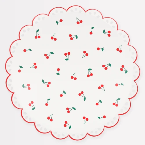 Meri Meri Cherry Pattern Dinner Plates - 10.5 in., 8 Count