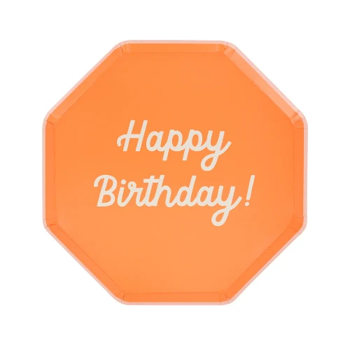 Meri Meri Mixed Happy Birthday Side Plates - 8.5 in., 8 Count