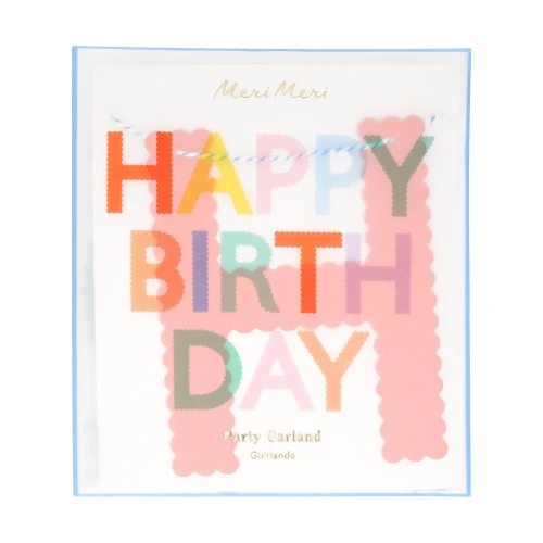 Meri Meri Scalloped Bright Happy Birthday Garland