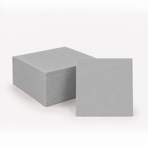 40ct Silver Beverage Napkins