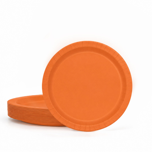 20ct Pumpkin Orange 7in Paper Plates