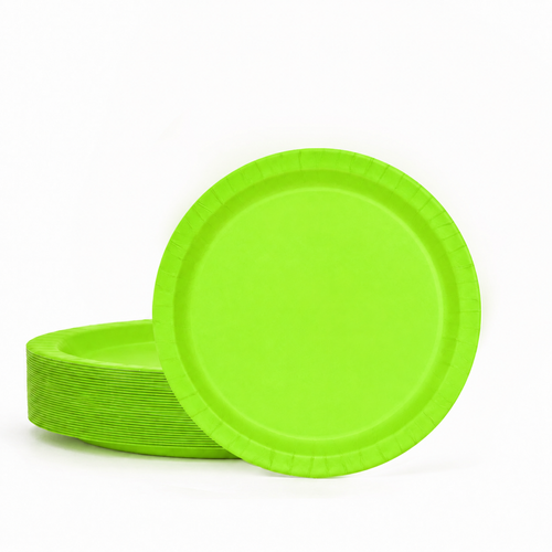 50ct Neon Green 7" Paper Plates