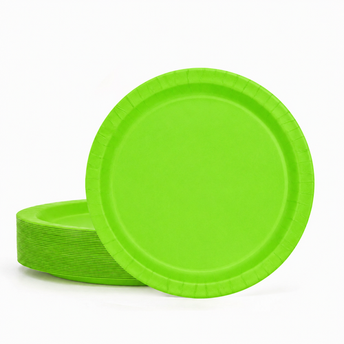 50ct Neon Green 10" Paper Plates