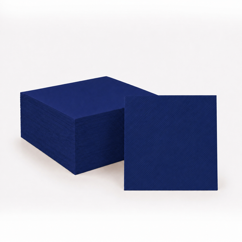 40ct True Navy Beverage Napkins