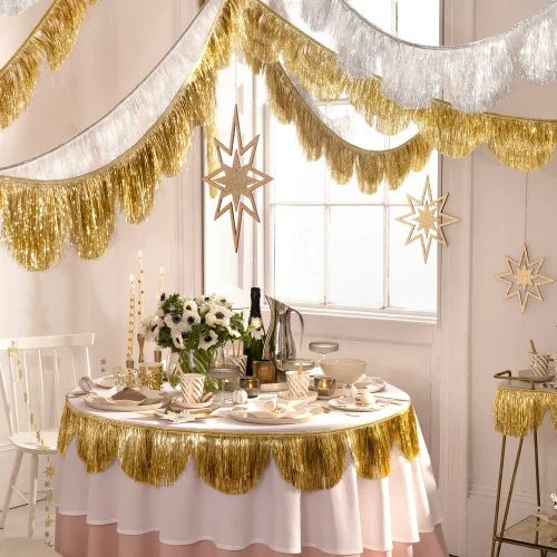 Meri Meri Silver Iridescent Tinsel Scallop Garland