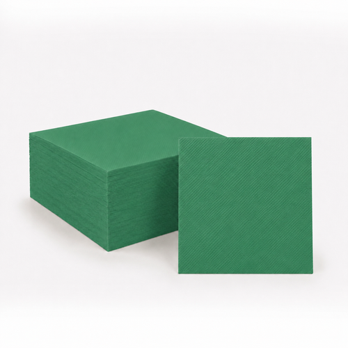 40ct Emerald Green Beverage Napkins