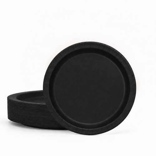 50ct Midnight Black 7" Paper Plates