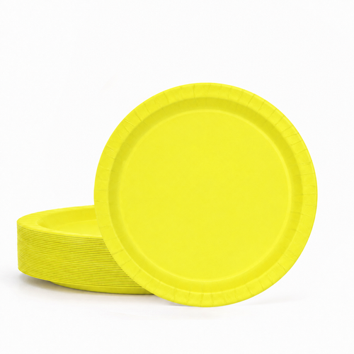 50ct Neon Yellow 9" Paper Plates