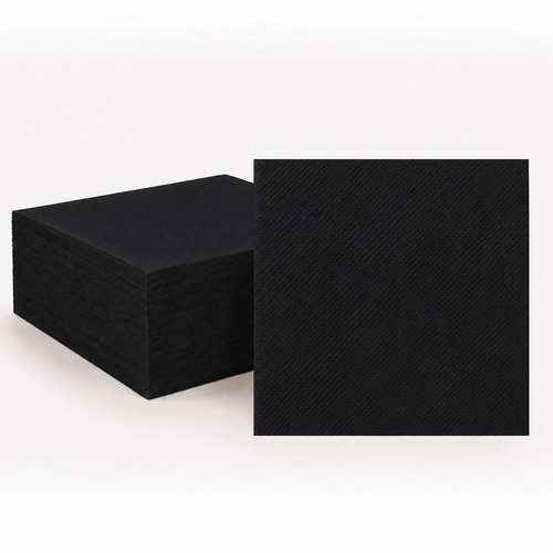 40ct Midnight Black Dinner Napkins