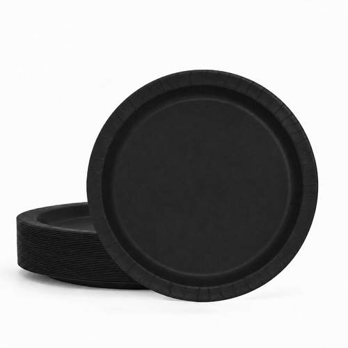50ct Midnight Black 10" Paper Plates