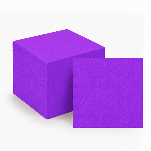100ct Neon Purple Paper Lunch Napkins