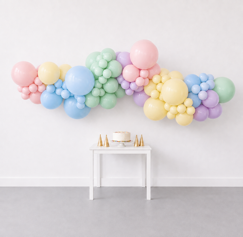 12' Balloon Garland Pastel Rainbow