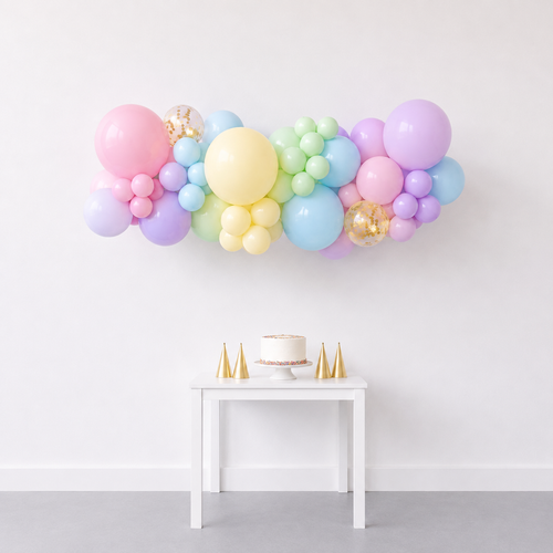 5' Balloon Garland Pastel Rainbow
