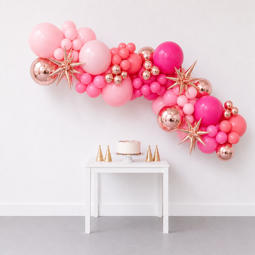 8' Balloon Garland Pink
