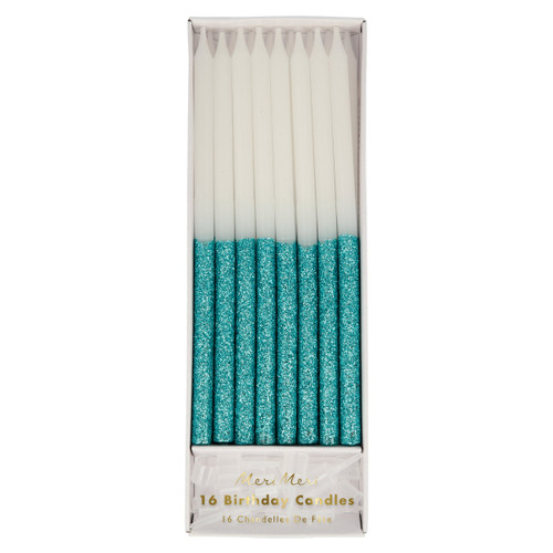 Meri Meri Blue Glitter Dipped Candles