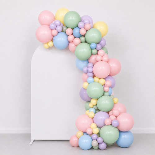 Arch with Garland Pastel Rainbow