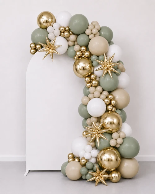 Arch with Garland Sage, Gold and White