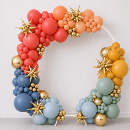 Balloon Hoop Partial Boho Rainbow