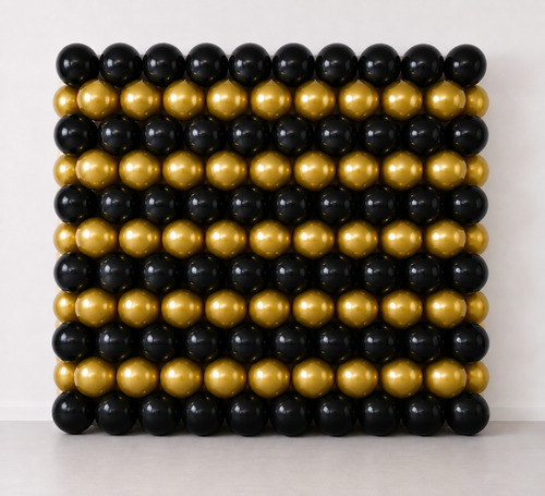 Balloon Wall Classic Black and Gold