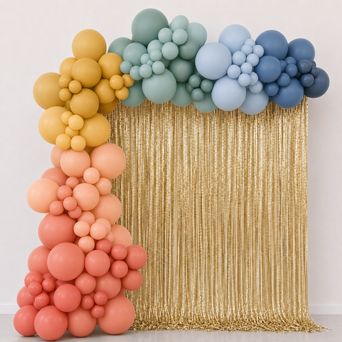 Fringe Curtain Backdrop Boho Rainbow