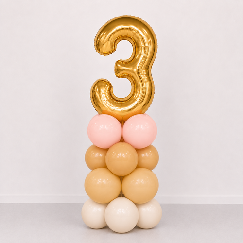 Number or Letter Marquee Neutral Blush