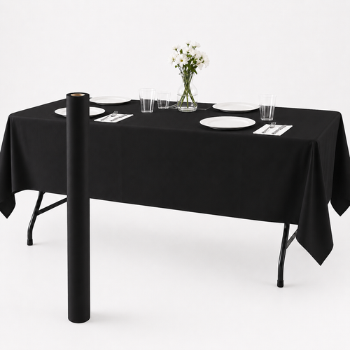 Black Plastic Table Cover Roll - 40 in. x 100 ft.