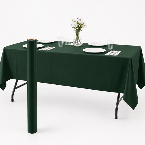 Hunter Green Plastic Table Cover Roll - 40 in. x 100 ft.