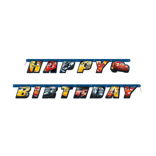 Disney Pixar Cars 3 Happy Birthday Jointed Banner, 6.5 ft