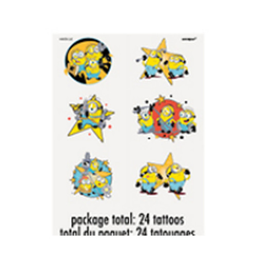 Minions & Monsters Temporary Tattoos, 24 Count