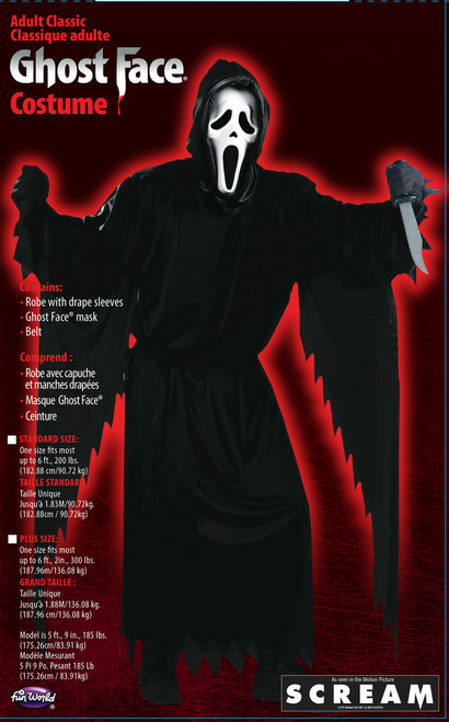 Ghost Face Classic Adult Halloween Costume