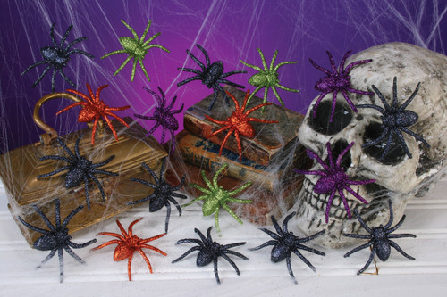 Spider Orange Glitter 6pc