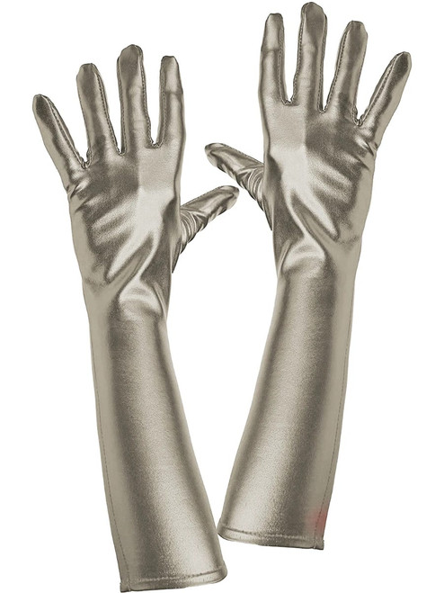 Silver Metallic Costume Gloves - Adult One Size