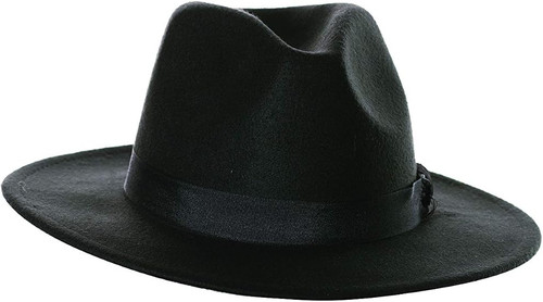 Adult Black Fedora Costume Hat - One Size
