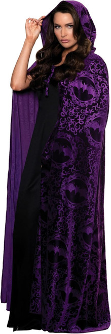 Purple Hooded Vampire Cape - Adult One Size