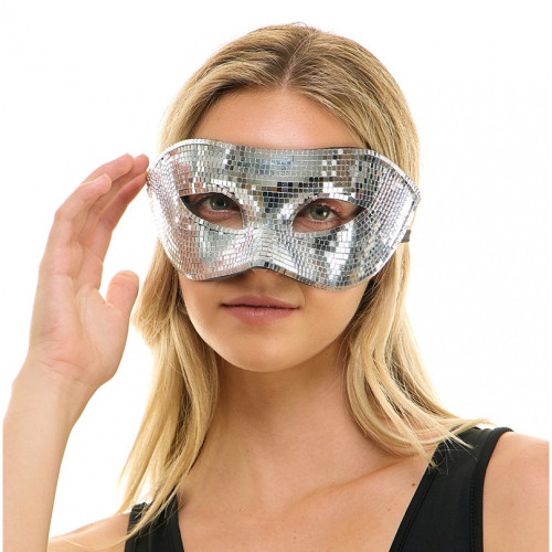 Silver Mirror Half-Face Masquerade Mask