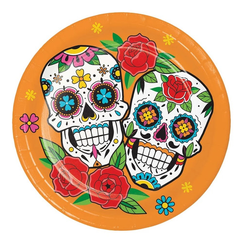 Skelebration 7-Inch Paper Plates - 8 Count