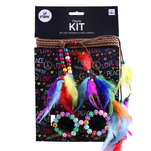 Hippie Costume Accessory Kit with Headband & Glasses