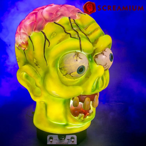 Rotating Zombie Head Halloween Decoration