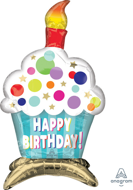 Happy Birthday' Cupcake 21" Balloon Air-filled