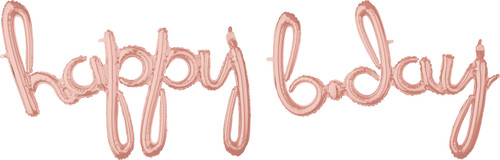 Rose Gold 'Happy Birthday' Balloon Air-Filled