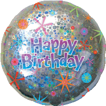 Holographic Birthday Celebration 28" Balloon Helium Filled
