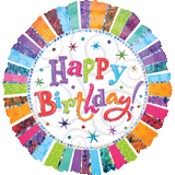 Radiant Birthday Prismatic 32" Balloon Helium Filled