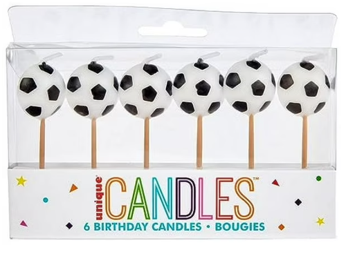 Candles Soccer Pick  6ct