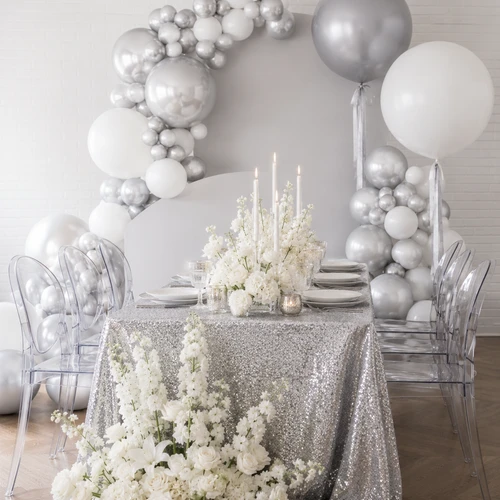 Silver balloon decor