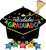 Felicidades Graduado 26" Mylar Cap Balloon with Stars Helium Filled