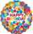 Rainbow Polka Dot 'Happy Birthday' 28"Balloon Helium Filled
