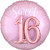 Sweet 16 Milestone Birthday 36" Balloon in Blush Helium Filled