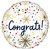 Confetti Sprinkle Congratulations 18" Balloon Helium Filled