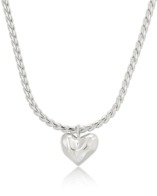 The Molten Heart Statement Necklace - Silver 